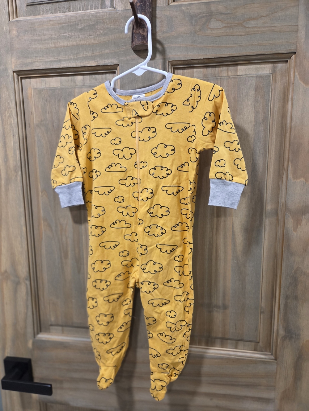 **BUNDLE & SAVE** Gerber Yellow Cloud-Print One-Piece Pajamas